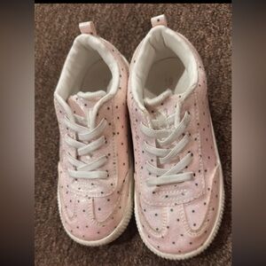 EUC! Big Girls Sz 10 Pink White Glitter Sneakers for Everyday Comfort